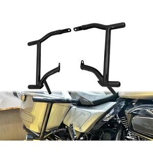 Saddlebag Guards for Harley Touring 09–24 – Rear Crash Bars, Chrome/Black